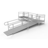 PS18L44TT 18 L x 3 W EZ-ACCESS PATHWAY L-Shaped Aluminum Wheelchair Ramp Kit With 4 Platforms