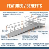 PS18L44T 18 L x 3 W EZ-ACCESS PATHWAY L-Shaped Aluminum Wheelchair Ramp Kit With 4 Turn Platform 3