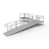 PS20L44TT 20 L x 3 W EZ-ACCESS PATHWAY L-Shaped Aluminum Wheelchair Ramp Kit With 4 Platforms