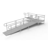 PS20L55T 20 L x 3 W EZ-ACCESS PATHWAY L-Shaped Aluminum Wheelchair Ramp Kit With 5 Turn Platform
