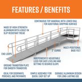 PS20S55T 20 L x 3 W EZ-ACCESS PATHWAY Straight Aluminum Wheelchair Ramp Kit With 5 Top Platform 3