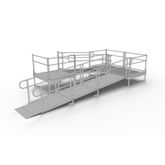 PS20U44TTS 20 L x 3 W EZ-ACCESS PATHWAY U-Shaped Aluminum Wheelchair Ramp Kit With 4 Platforms