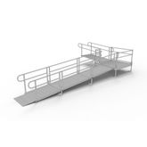 PS22L55T 22 L x 3 W EZ-ACCESS PATHWAY L-Shaped Aluminum Wheelchair Ramp Kit With 5 Turn Platform