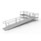 PS24L44TT 24 L x 3 W EZ-ACCESS PATHWAY L-Shaped Aluminum Wheelchair Ramp Kit With 4 Platforms