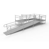 PS24U44TTS 24 L x 3 W EZ-ACCESS PATHWAY U-Shaped Aluminum Wheelchair Ramp Kit With 4 Platforms