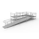 PS26U55TTS 26 L x 3 W EZ-ACCESS PATHWAY U-Shaped Aluminum Wheelchair Ramp Kit With 5 Platforms