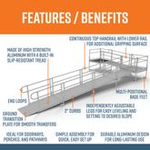 PS28L44TT 28 L x 3 W EZ-ACCESS PATHWAY L-Shaped Aluminum Wheelchair Ramp Kit With 4 Platforms 3