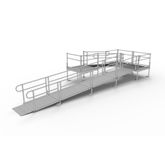 PS28U44TTS 28 L x 3 W EZ-ACCESS PATHWAY U-Shaped Aluminum Wheelchair Ramp Kit With 4 Platforms