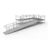 PS28U55TTS 28 L x 3 W EZ-ACCESS PATHWAY U-Shaped Aluminum Wheelchair Ramp Kit With 5 Platforms