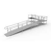 PS30L44TT 30 L x 3 W EZ-ACCESS PATHWAY L-Shaped Aluminum Wheelchair Ramp Kit With 4 Platforms