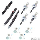 Q-8300-A-SC QRT MAX Slide N Click Retractor Kit with Non-Retractable Belts and Floor Pockets