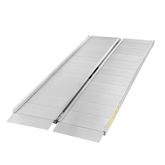 CL-SFP06 6 L x 30 W Silver Spring Aluminum Single-Fold Wheelchair Ramp - 700 lb Capacity