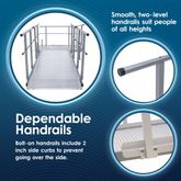 SSFKIT44-12 12 L Silver Spring Folding Aluminum Wheelchair Access Ramp with Handrails 4 Platform 4