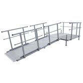 SSFKIT55-12 12 L Silver Spring Folding Aluminum Wheelchair Access Ramp with Handrails 5 Platform