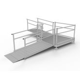SSS12L55T Silver Spring Clearway 12 L-Shaped Modular Ramp with 5 Turn Platform