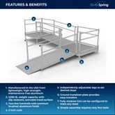 SSS13L44TT Silver Spring Clearway 13 L-Shaped Modular Ramp with 4 Platform and Turn 1