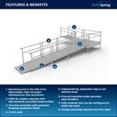 SSS21L55T Silver Spring Clearway 21 L-Shaped Modular Ramp with 5 Turn Platform 1