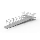 SSS22L55T Silver Spring Clearway 22 L-Shaped Modular Ramp with 5 Turn Platform