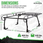 UPUT-RACK-V2 Elevate Outdoor Steel Universal Over-Cab Truck Rack EI4