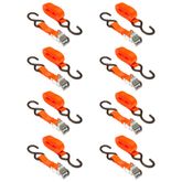 VH-Strap-C-O-8 1 x 6 Cam Buckle Straps with S-Hooks - Orange 8-Pack