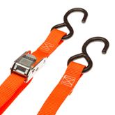 VH-Strap-C-O-8 1 x 6 Cam Buckle Straps with S-Hooks - Orange 8-Pack 1