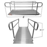 WCER-HR8 Titan Ramps 8 Wheelchair Entry Ramp with Handrails  850 lb Capacity 1