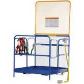 WP-4848-84B-DD-FF Vestil Full Featured Dual Door Work Platform with 84 H Back - 48 W x 48 L 1