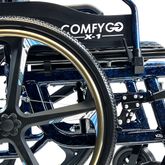 X1-SE-BLU ComfyGo Manual Wheelchair 24 Quick-Detach Aluminum Wheels - Blue 6