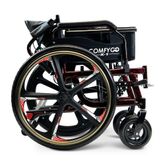 X1-SE-RED ComfyGo Manual Wheelchair 24 Quick-Detach Aluminum Wheels - Red 7