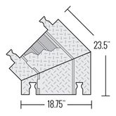 YJ3TL-225-YB 3-Channel Yellow Jacket Left Turn Cable Protector for 2125 Dia Cables 1