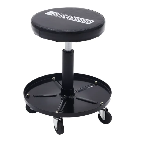 Black Widow Garage Stool and Shop Seat with Tool Tray | Discount Ramps