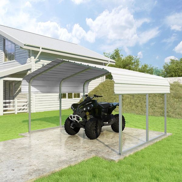 White Lawn Equipment Car Carport By Versatube White Lawn Equipment Car Carport By Versatube