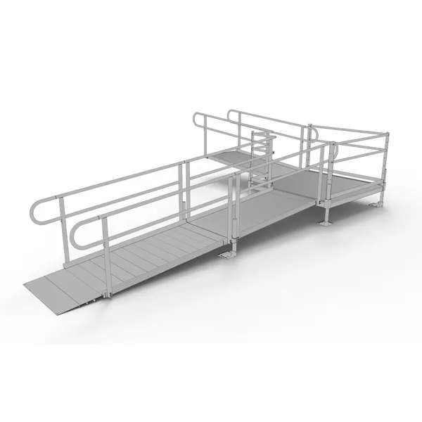 18' EZ-ACCESS® PATHWAY L Modular Ramp Kit w/5' Turn Platform | Discount ...