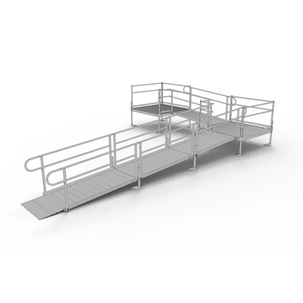 24' EZ-ACCESS® PATHWAY L Wheelchair Ramp Kit w/5' Platforms | Discount ...