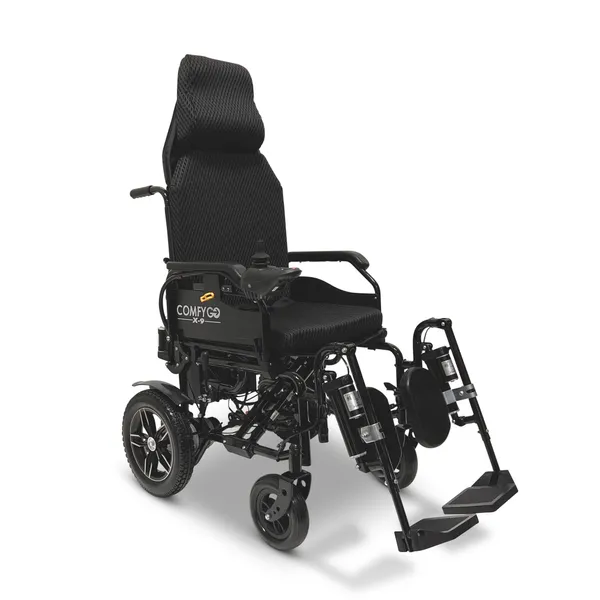 ComfyGo 12AH Electric Auto-Reclining Wheelchair, Black | Discount