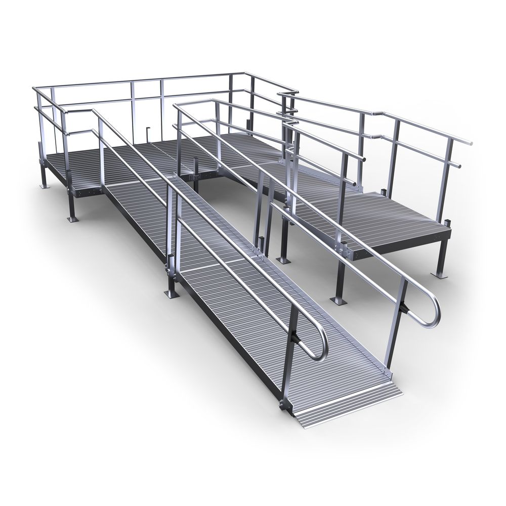 Harmar Elevation 20ft U-Shaped Modular Ramp with 4ft Top Platform, 10ft ...