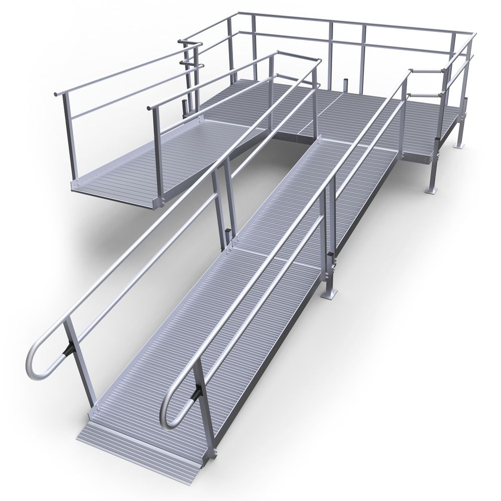 Silver Spring 22ft U-Shaped Modular Ramp with 10ft Turning Platform ...