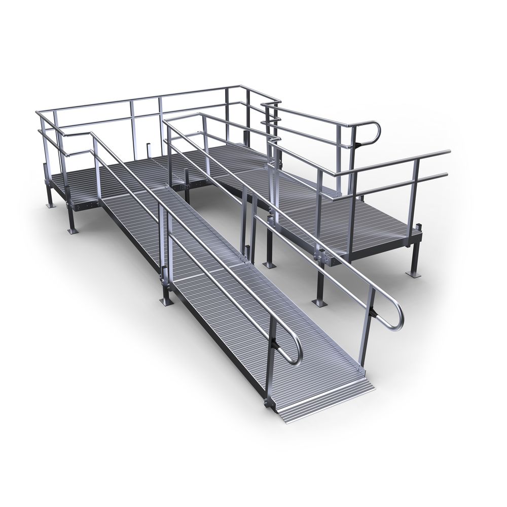 Silver Spring 22ft U-Shaped Modular Ramp with 5ft Top Platform, 8ft ...