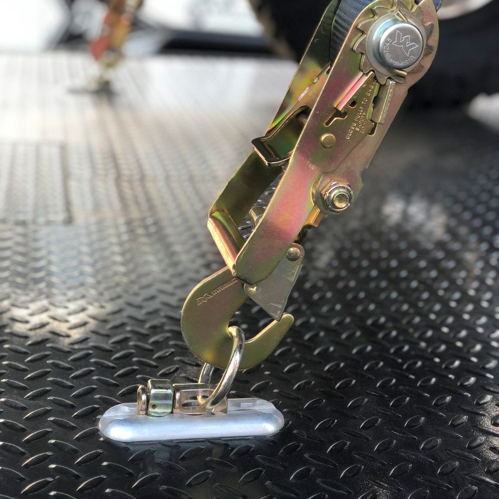 8-Pack L-Track Double Stud Tie-Down Fittings With Pear Link – 5500lb Breaking Load For Truck Bed, Trailer, RV Cargo