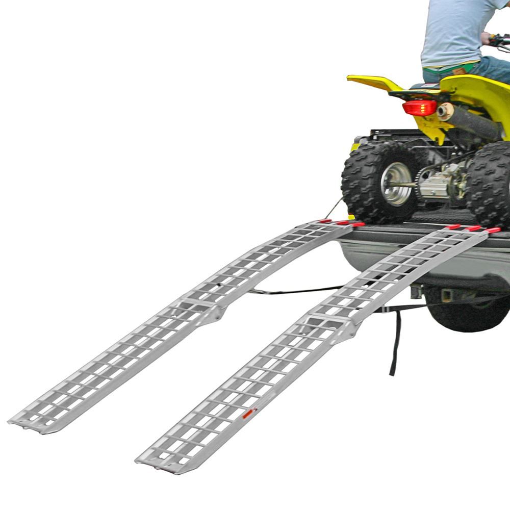 Quad Ramp With Railing Black Widow ATV Loading Ramps, Arched, Dual Runner, 7' 5