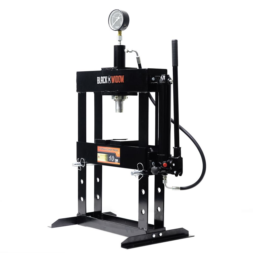 TUFFIOM TF-10Tpress 10-Ton Hydraulic Shop Press With Pressure Gauge & Press Plates – H-Frame Floor Model