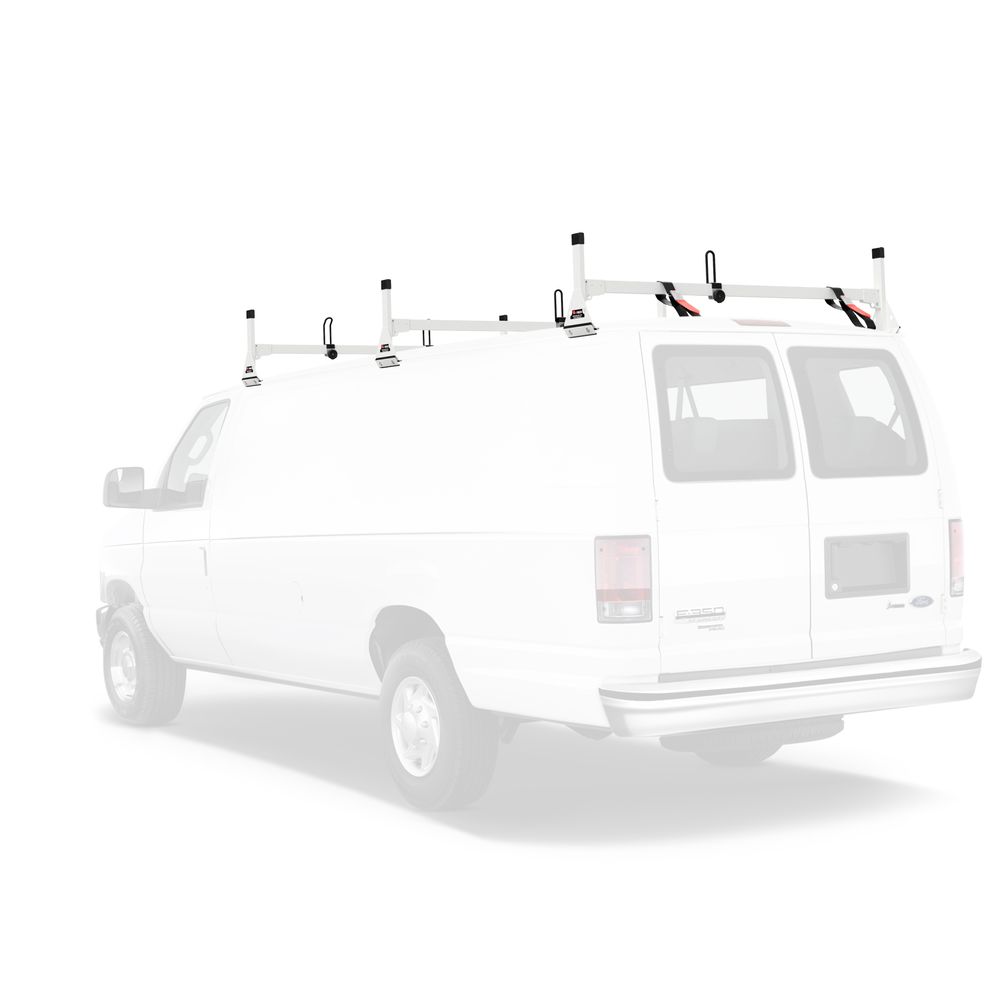 Chevy Express Van Rear Rack White Three Bar Vantech Steel Chevy Express Roof Rack | Discount Ramps