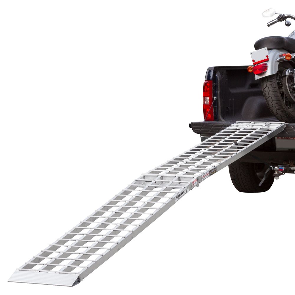 12' Long Big Boy Aluminum Folding Single Runner Motorcycle Ramp ...