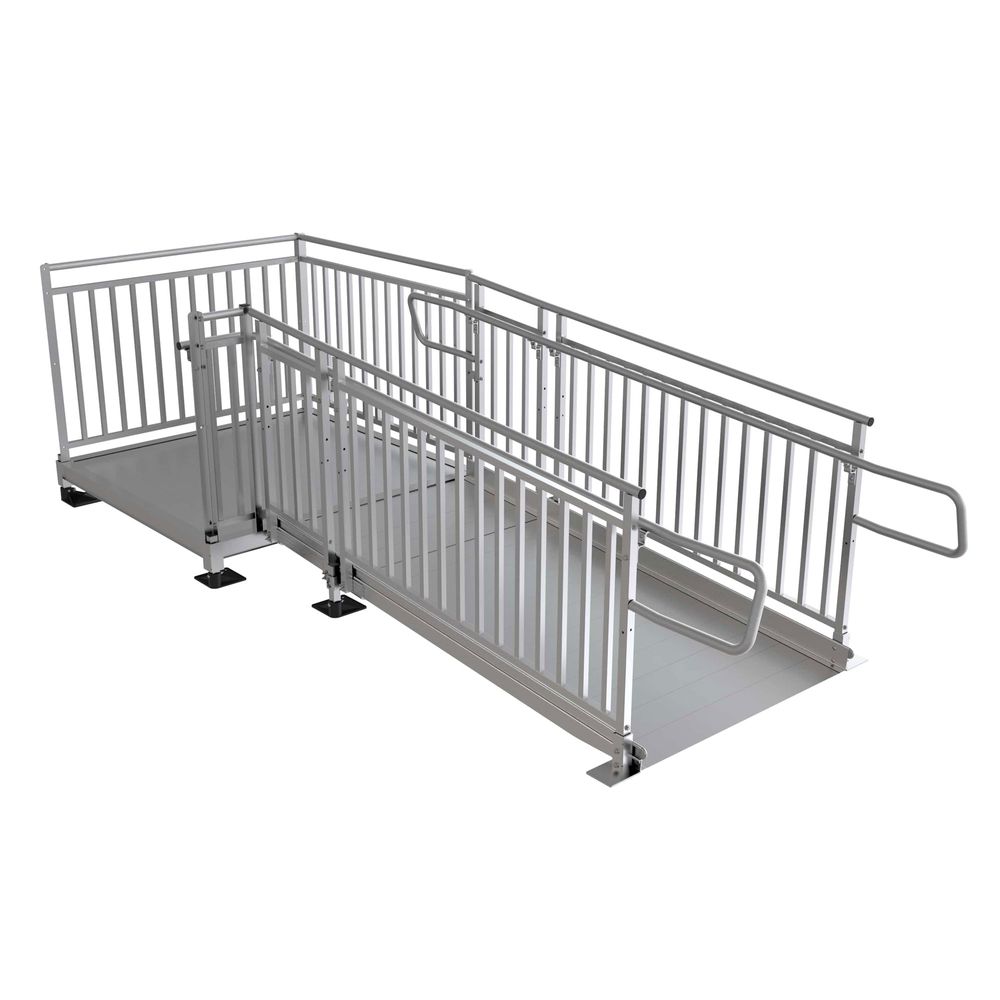 Ez Ramp Modular Ramp 8' x 4' EZ-ACCESS Modular Ramps with Picketed Handrails | Discount Ramps