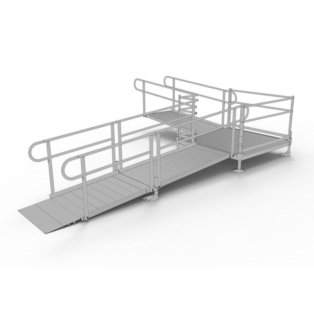 Modeling Ramp Walk Platform 16' EZ-ACCESS® PATHWAY L Modular Ramp Kit w/5' Turn Platform | Discount ...
