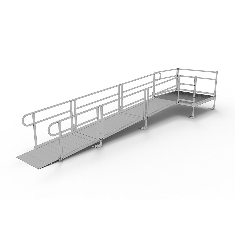 Ss Ramp Platform 16' EZ-ACCESS® PATHWAY Straight Modular Ramp w/5' Platform | Discount Ramps