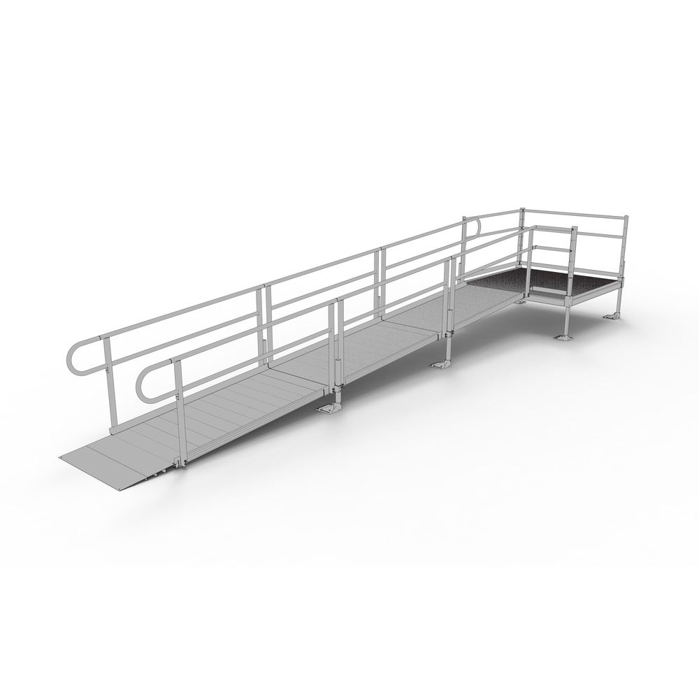 High Access Rams 18' EZ-ACCESS® PATHWAY Straight Modular Ramp w/5' Platform | Discount Ramps
