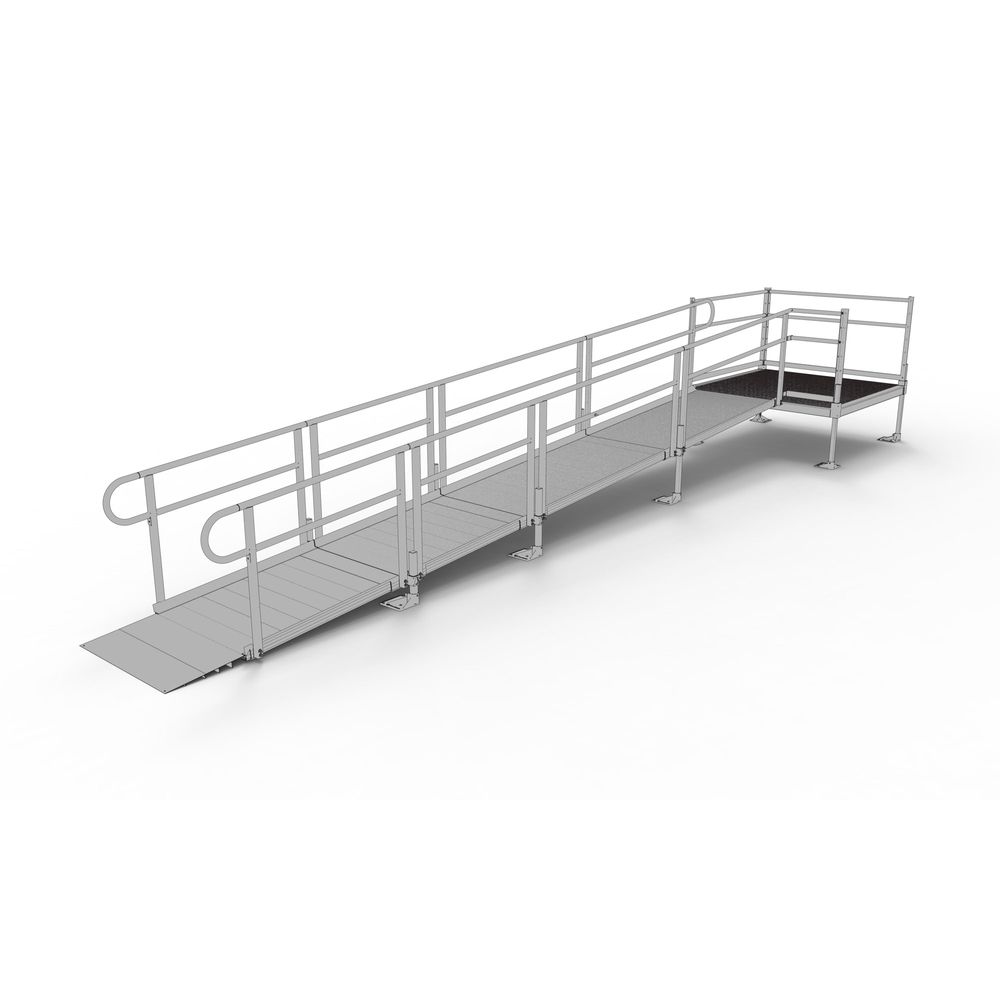 Staright Ramp 20' EZ-ACCESS® PATHWAY Straight Modular Ramp w/5' Platform | Discount Ramps