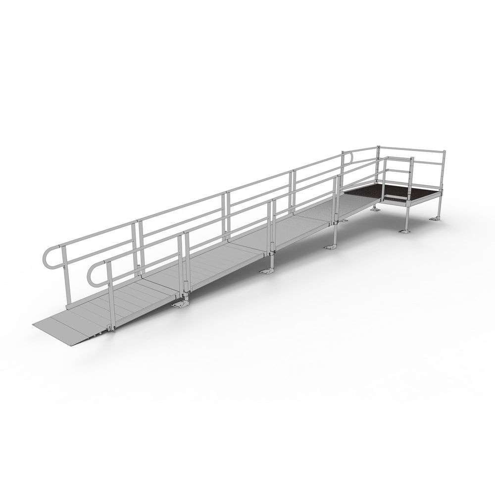 Ez Ramps 22' EZ-ACCESS® PATHWAY Straight Modular Ramp w/5' Platform | Discount Ramps