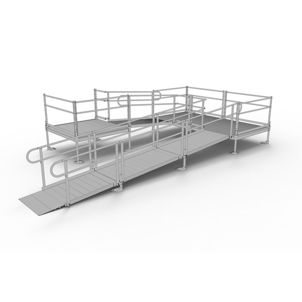 22' EZ-ACCESS® PATHWAY U Wheelchair Ramp Kit w/5' Platforms | Discount ...